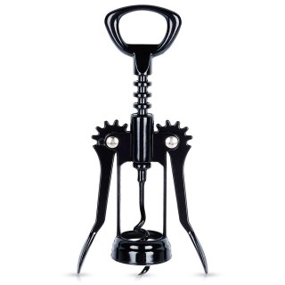 Grupa Orion Sp. z o.o. Korkociąg do Wina Metalowy Czarny 16 cm VILDE Wytrzymały Uniwersalny