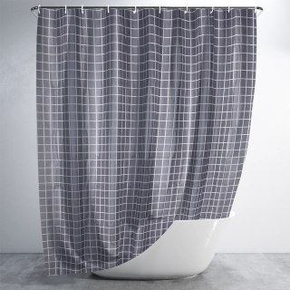 Grupa Orion Sp. z o.o. Zasłona Prysznicowa 180 x 180 cm VILDE Wodoodporna PEVA W Kratkę
