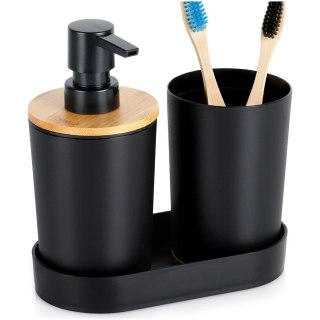 Grupa Orion Sp. z o.o. Zestaw Łazienkowy 3 el. VILDE Dozownik Kubek Podstawka Bambus