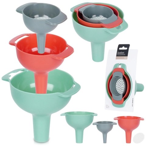 Grupa Orion Sp. z o.o. Lejek kuchenny i sitko 10/8/6 cm 4 el.