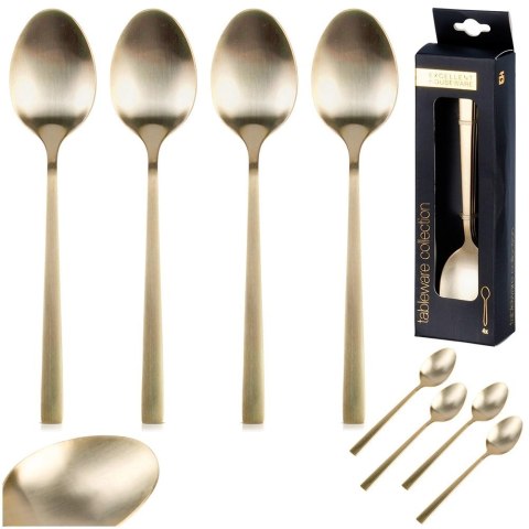 Grupa Orion Sp. z o.o. Łyżeczki do Herbaty Stal Nierdzewna Złote 4 Szt. 15 cm EXCELLENT HOUSEWARE