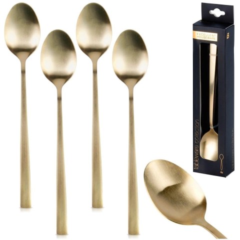 Grupa Orion Sp. z o.o. Łyżeczki Koktajlowe Stal Nierdzewna Złote 4 Szt.18 cm EXCELLENT HOUSEWARE