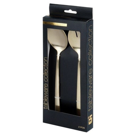 Grupa Orion Sp. z o.o. Łyżki do Sałatek Stal Nierdzewna Złote 25 x 5,5 cm 2 Szt. EXCELLENT