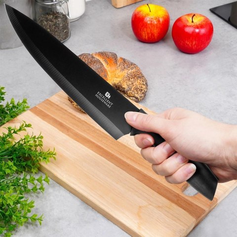EXCELLENT HOUSEWARE Nóż szefa kuchni stalowy czarny 32 cm
