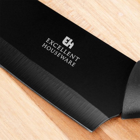 EXCELLENT HOUSEWARE Nóż szefa kuchni stalowy czarny 32 cm