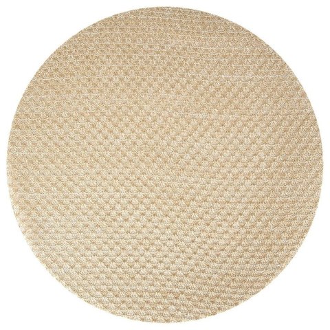 Grupa Orion Sp. z o.o. Podkładka na Stół Okrągła Jasnobeżowa Złota 38 cm HOME STYLING COLLECTION