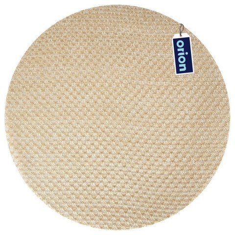 Grupa Orion Sp. z o.o. Podkładka na Stół Okrągła Jasnobeżowa Złota 38 cm HOME STYLING COLLECTION