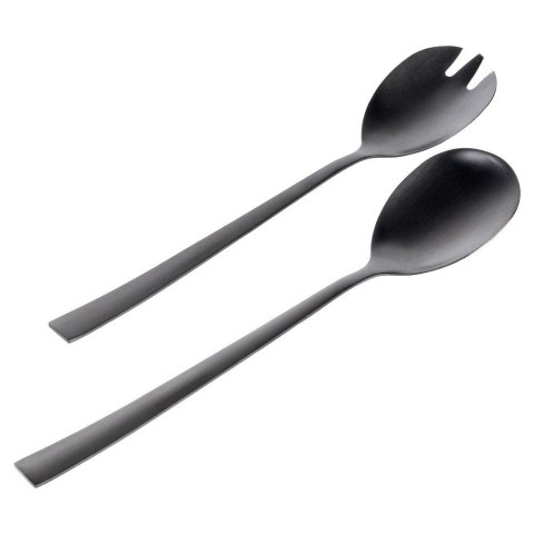 Grupa Orion Sp. z o.o. Łyżki do Sałatek Stal Nierdzewna Czarne 23,5 cm 2 Sztuki MONDEX