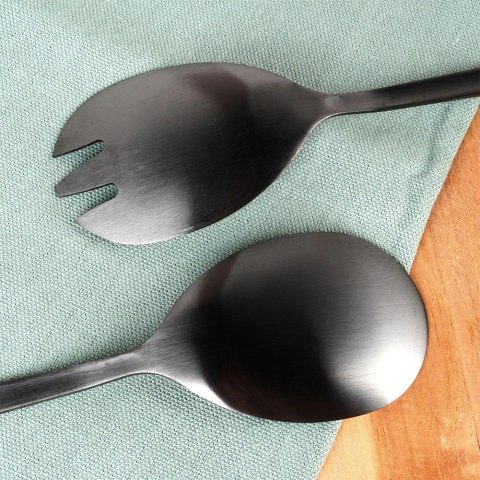 Grupa Orion Sp. z o.o. Łyżki do Sałatek Stal Nierdzewna Czarne 23,5 cm 2 Sztuki MONDEX