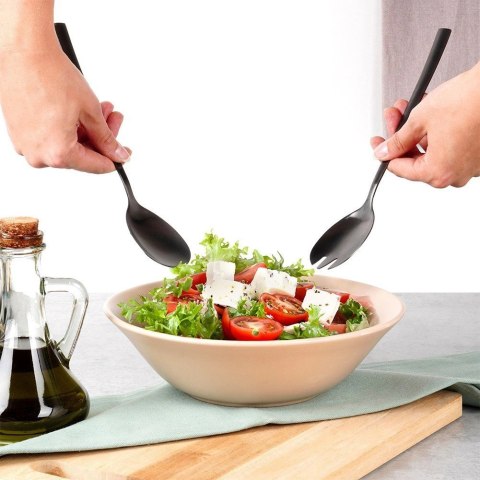 Grupa Orion Sp. z o.o. Łyżki do Sałatek Stal Nierdzewna Czarne 23,5 cm 2 Sztuki MONDEX