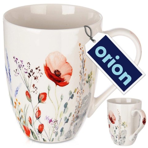 Grupa Orion Sp. z o.o. Kubek Porcelanowy 360 ml ORION Maki Kwiatowy Dekor do Zmywarki Mikrofalówki