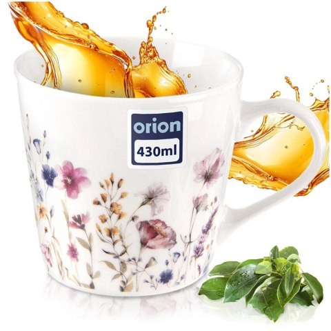 Grupa Orion Sp. z o.o. Kubek porcelanowy kwiaty 430 ml