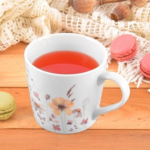 Grupa Orion Sp. z o.o. Kubek porcelanowy kwiaty 430 ml