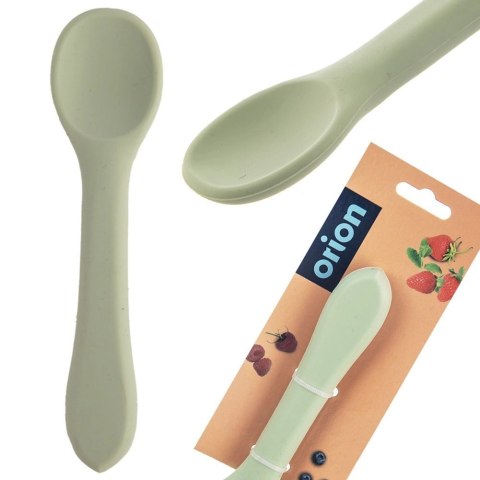 Grupa Orion Sp. z o.o. Łyżeczka Dziecięca Silikonowa Zielona 14 x 3,5 cm do Zmywarki ORION