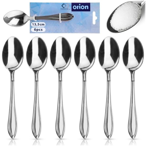 Grupa Orion Sp. z o.o. Łyżeczki do Herbaty Stal Nierdzewna CONIC 6 Sztuk 13,5 cm ORION