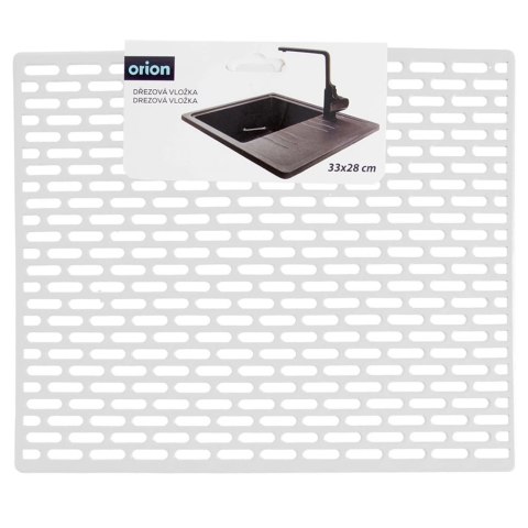 Grupa Orion Sp. z o.o. Mata do Zlewu Gumowa Biała 33 x 28 cm Perforowana Antypoślizgowa ORION