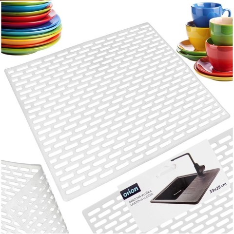 Grupa Orion Sp. z o.o. Mata do Zlewu Gumowa Biała 33 x 28 cm Perforowana Antypoślizgowa ORION