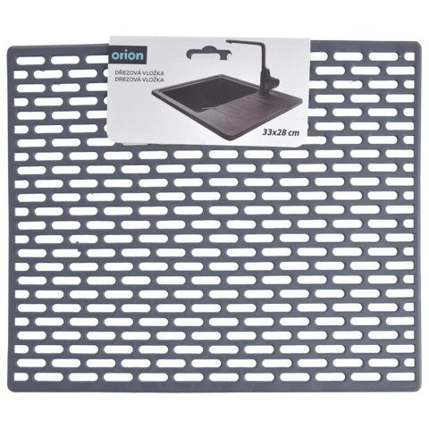 Grupa Orion Sp. z o.o. Mata do Zlewu Gumowa Szara 33 x 28 cm Perforowana Antypoślizgowa ORION