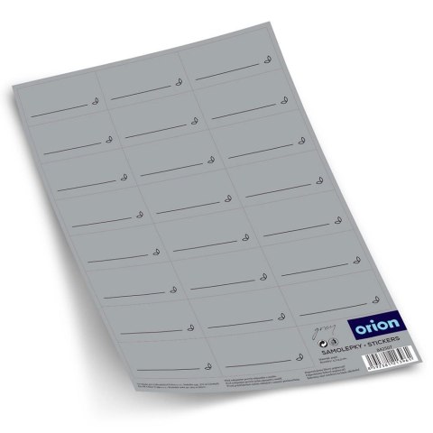 Grupa Orion Sp. z o.o. Naklejki na Przyprawy Prostokątne Szare Samoprzylepne 23 szt. ORION