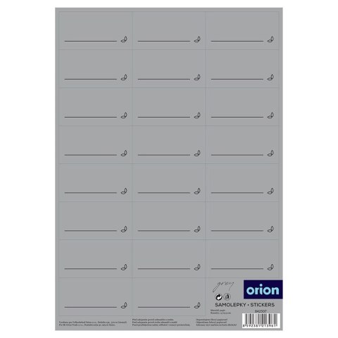 Grupa Orion Sp. z o.o. Naklejki na Przyprawy Prostokątne Szare Samoprzylepne 23 szt. ORION