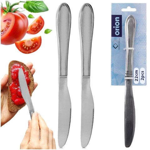 Grupa Orion Sp. z o.o. Noże Stołowe Conic 22 cm Stal Nierdzewna 2 szt. do Zmywarki Solidne ORION