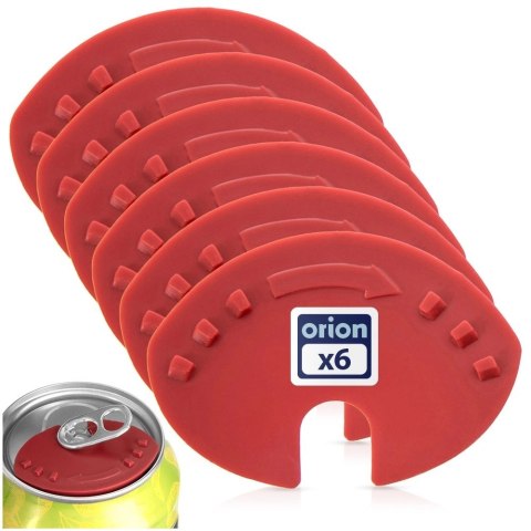 Grupa Orion Sp. z o.o. Otwieracz do Puszek 2w1 6 szt 4,5 x 3,5 cm ORION Czerwony Nakładka Ochronna