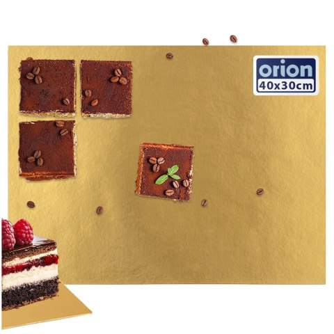 Grupa Orion Sp. z o.o. Podkład pod Tort Prostokąt Złoty 40 x 30 cm ORION Gruba Podkładka