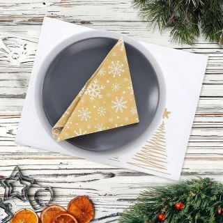 Grupa Orion Sp. z o.o. Podkładka na Stół Bawełniana Świąteczna 33,5 x 26 cm ORION Choinka Złota