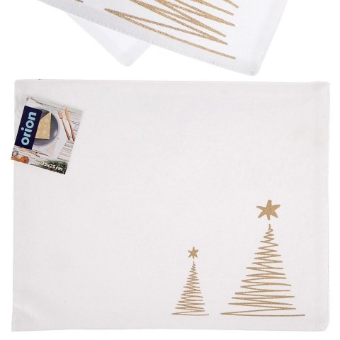 Grupa Orion Sp. z o.o. Podkładka na Stół Bawełniana Świąteczna 33,5 x 26 cm ORION Choinka Złota