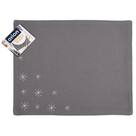 Grupa Orion Sp. z o.o. Podkładka na Stół Bawełniana Świąteczna 33,5 x 26 cm ORION Płatek Szara