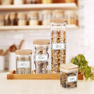 Grupa Orion Sp. z o.o. Pojemnik Szklany Kwadratowy Sypkie 320 ml ORION z Uszczelką 12,5 x 6 cm