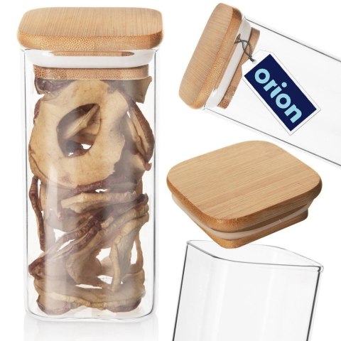 Grupa Orion Sp. z o.o. Pojemnik Szklany Kwadratowy Sypkie 320 ml ORION z Uszczelką 12,5 x 6 cm