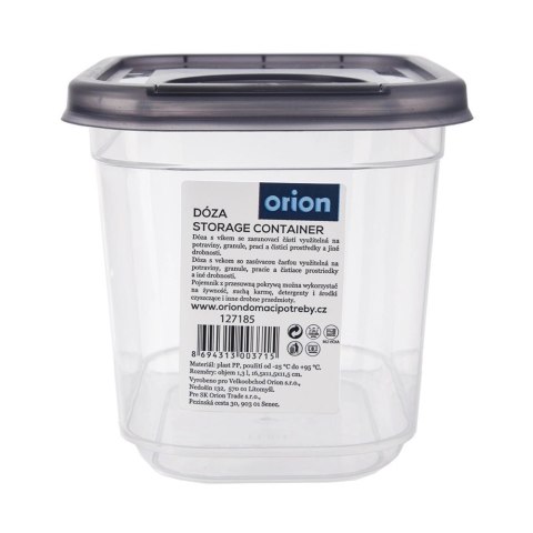 Grupa Orion Sp. z o.o. Pojemnik na Kapsułki Karmę Sypkie 1,3 L ORION z Dozownikiem 16,5 x 11,5 cm