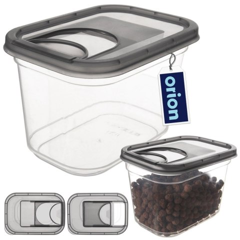 Grupa Orion Sp. z o.o. Pojemnik na Kapsułki Karmę Sypkie 1,3 L ORION z Dozownikiem 16,5 x 11,5 cm