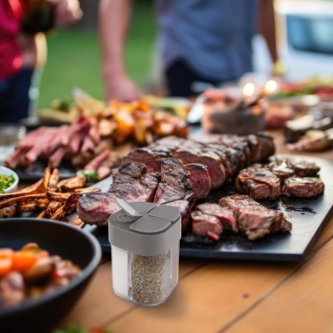 Grupa Orion Sp. z o.o. Pojemnik na Przyprawy 4 Przegrody ORION z Dozownikiem Naklejki 8,5 x 6,5 cm