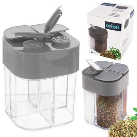 Grupa Orion Sp. z o.o. Pojemnik na Przyprawy 4 Przegrody ORION z Dozownikiem Naklejki 8,5 x 6,5 cm