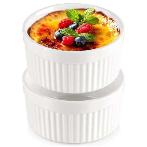 Grupa Orion Sp. z o.o. Miseczki do Zapiekania 260 ml Porcelanowe Białe Zestaw 2 szt VILDE