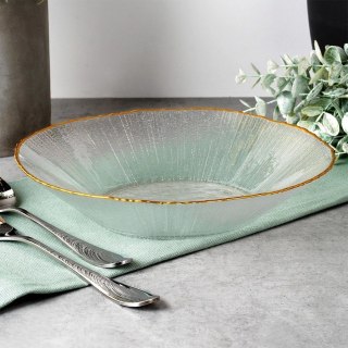 Grupa Orion Sp. z o.o. Miska Sałatkowa 20,5 cm 500 ml Szkło Złoty Rant Dekor VILDE