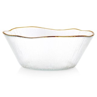 Grupa Orion Sp. z o.o. Miska Szklana 15 cm 500 ml Złoty Rant Nieregularna Mycie Ręczne VILDE