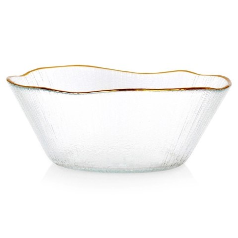 Grupa Orion Sp. z o.o. Miska Szklana 15 cm 500 ml Złoty Rant Nieregularna Mycie Ręczne VILDE