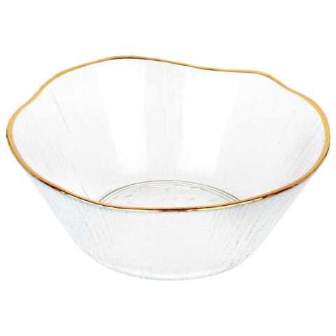 Grupa Orion Sp. z o.o. Miska Szklana 15 cm 500 ml Złoty Rant Nieregularna Mycie Ręczne VILDE