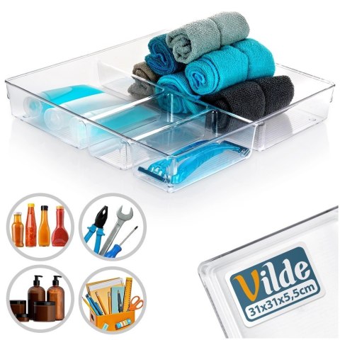 Grupa Orion Sp. z o.o. Organizer do Szuflady z Przegródkami 31 x 31 x 5,5 cm VILDE 4 Przegródki