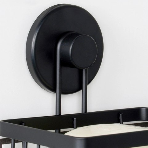 AM/63 Półka Pod Prysznic Metalowa Mała Czarna na Przyssawkę 135 cm BS