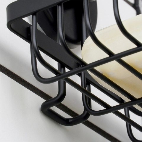 AM/63 Półka Pod Prysznic Metalowa Mała Czarna na Przyssawkę 135 cm BS