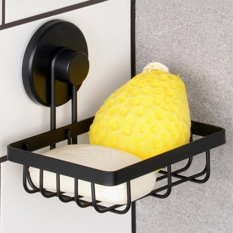 AM/63 Półka Pod Prysznic Metalowa Mała Czarna na Przyssawkę 135 cm BS