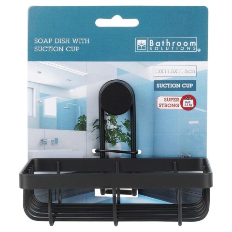 AM/63 Półka Pod Prysznic Metalowa Mała Czarna na Przyssawkę 135 cm BS