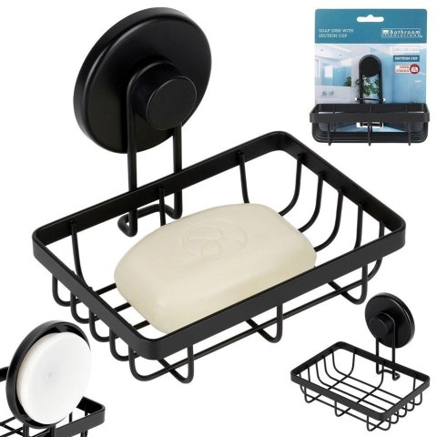 AM/63 Półka Pod Prysznic Metalowa Mała Czarna na Przyssawkę 135 cm BS