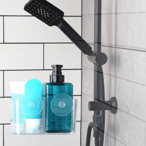 AM/63 Półka Pod Prysznic Wysoka Przezroczysta na Przyssawki 155 cm BS