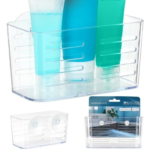 AM/63 Półka Pod Prysznic Wysoka Przezroczysta na Przyssawki 155 cm BS