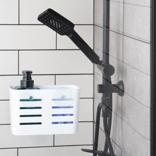 AM/63 Półka Pod Prysznic Biała Duża Prostokątna na Przyssawki 185 x 9 cm BS